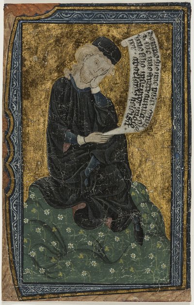 Feuille : Abélard avec parchemin - French School
